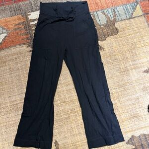 Pact soft black pants with fold-over waistband size M VCUG w/approx. 27.5”inseam